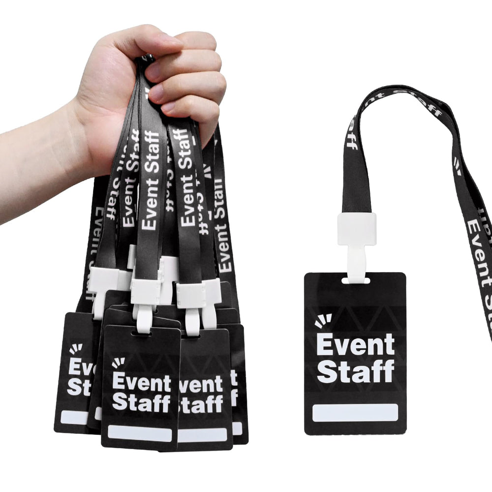 Event Staff Lanyards 25pcs - Reusable & Flexible PVC ID Badges for Office, School, Events,Durable Anti-Bend Plastic Cards for Exhibition Guests by OSTENBIG (Green)