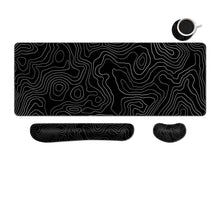 Desk Mat, Large Gaming Mouse Pad with Wrist Rest, 4 in1 XXL Mouse pad+Keyboard Wrist Rest+Mouse Pad Wrist Support+Cup Coaster Set, Ergonomic Desk Pad for Home Office, Trees Library