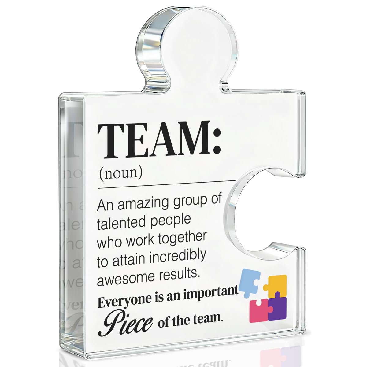 Team Appreciation Gifts Thank You Gift for Coworkers Colleagues Employees, Best Team Ever Gifts You Are an Essential Piece Acrylic Puzzle Piece Plaque Office Decor