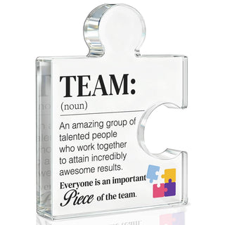 Team Appreciation Gifts Thank You Gift for Coworkers Colleagues Employees, Best Team Ever Gifts You Are an Essential Piece Acrylic Puzzle Piece Plaque Office Decor