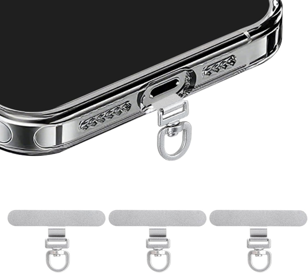 Yojaro 360° Rotating Stainless Steel Phone Tether Tab (3-Pack) - Universal for iPhone & Other Phones (Fits Wristbands/Necklaces/Crossbody Straps)