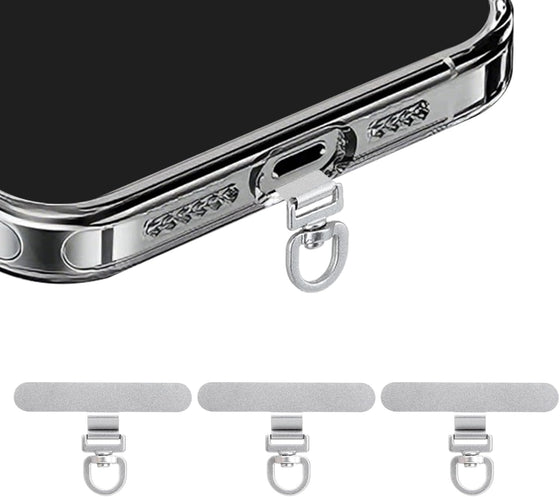 Yojaro 360° Rotating Stainless Steel Phone Tether Tab (3-Pack) - Universal for iPhone & Other Phones (Fits Wristbands/Necklaces/Crossbody Straps)