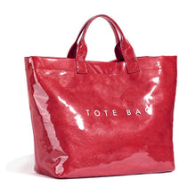 KAMEILONG Women's Large PVC Tote Bag Letters Print Handbags Paper Shoulder Bag Clear Shopping Hobo Bag
