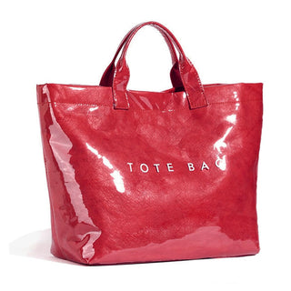 KAMEILONG Women's Large PVC Tote Bag Letters Print Handbags Paper Shoulder Bag Clear Shopping Hobo Bag