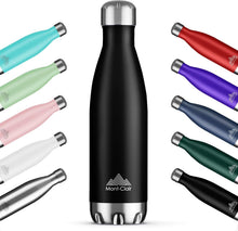 Mont-Clair H2O Stainless Steel Water Bottle, Vacuum insulated - BPA Free, 12h Hot & 24h Cold Drinks, Metal Water Bottle 17oz Leakproof, Ideal for Adult, Kids, Running - Black