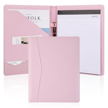 Pacific Mailer Padfolio Portfolio Leather Binder, Interview Legal Document Organizer, Business Card Holder Included Letter Sized Writing Pad [Piano Noir Faux Leather Matte Finish]