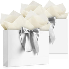 JMANNI Gift Bags with Handles, 13” Medium Gift Bag for Presents, 1 Pcs Bags with 2 Tissue Paper and 1 Cards for Graduation Baby Shower Wedding Fathers Day Mother's Day Birthday Party（champagne gold）