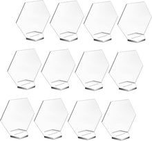 20 Sets 4.5" Hexagon Acrylic Sign Table With Stand Blanks Acrylic Table Numbers for Wedding Party and Food & Beverage Center Decor
