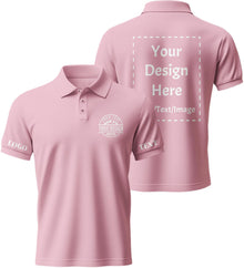 Custom Polo Shirts for Men Women, Personalized Business Golf Shirt, Customized Breathable Casual Polo Shirts for Company