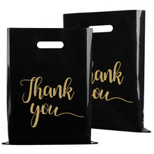 100 Pack Pink Thank You Shopping Bags for Small Business - 12"x15" Extra Thick 2.36 Mil Plastic Retail Thank You Bags with Handles for Stores, Boutique, Clothes, Business Gift
