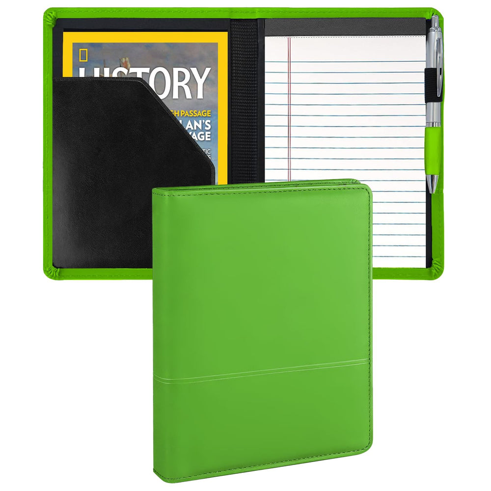 Padfolio/Portfolio Binder, Mini Padfolio Portfolio Binder 5 x 8 Legal Writing Pad, A5 Document Organizer Folder for Men Women,Silver