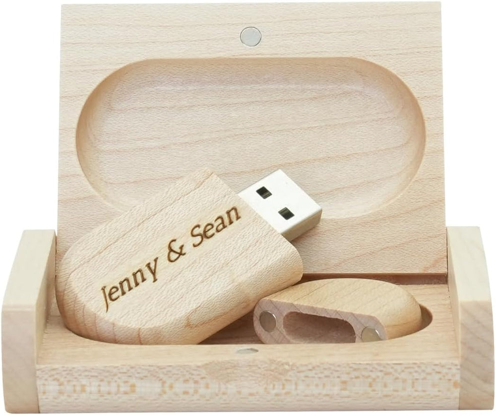Personalized Wooden USB Drive Custom Cute Flash Gift for Graduation Wedding | Engraved Flash Drive, Custom Bamboo Pendrive, 64GB, 128GB, Family Memories