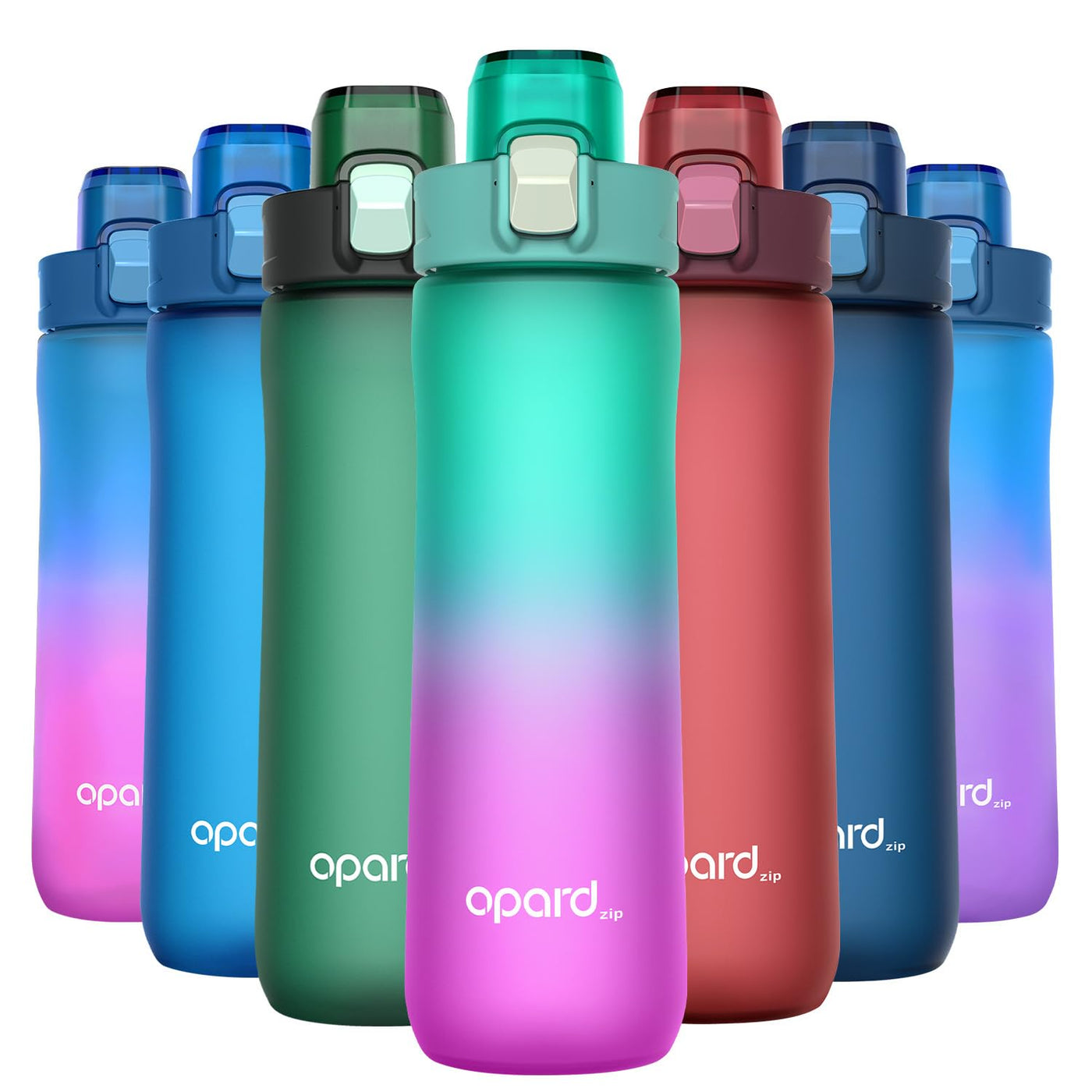 Opard Zip 20oz Plastic Water Bottle Dishwasher Safe, Leakproof Flip-Top Lid, BPA Free Tritan, Wide Mouth Reusable Kids Water Bottle for School Hiking Commuting Outdoor Travel and Gym