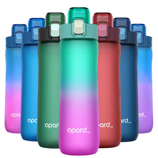 Opard Zip 20oz Plastic Water Bottle Dishwasher Safe, Leakproof Flip-Top Lid, BPA Free Tritan, Wide Mouth Reusable Kids Water Bottle for School Hiking Commuting Outdoor Travel and Gym