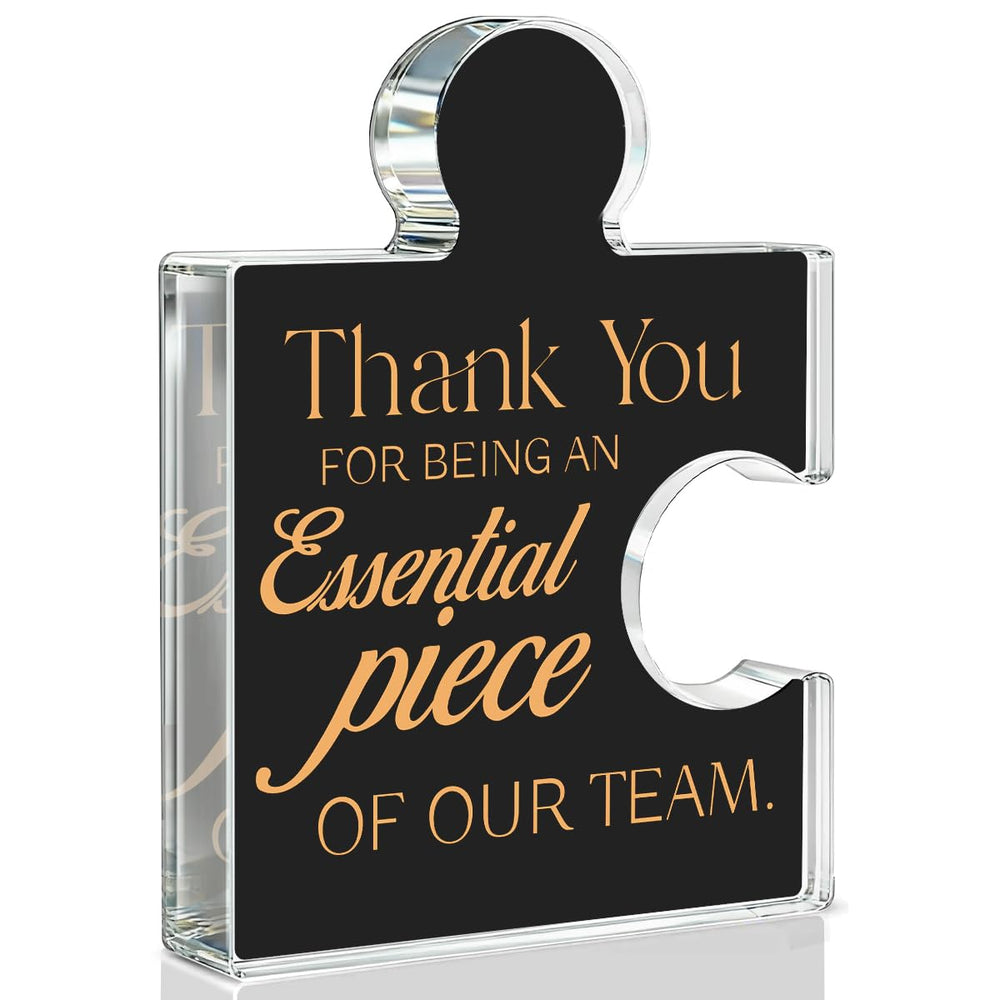 Team Appreciation Gifts Thank You Gift for Coworkers Colleagues Employees, Best Team Ever Gifts You Are an Essential Piece Acrylic Puzzle Piece Plaque Office Decor