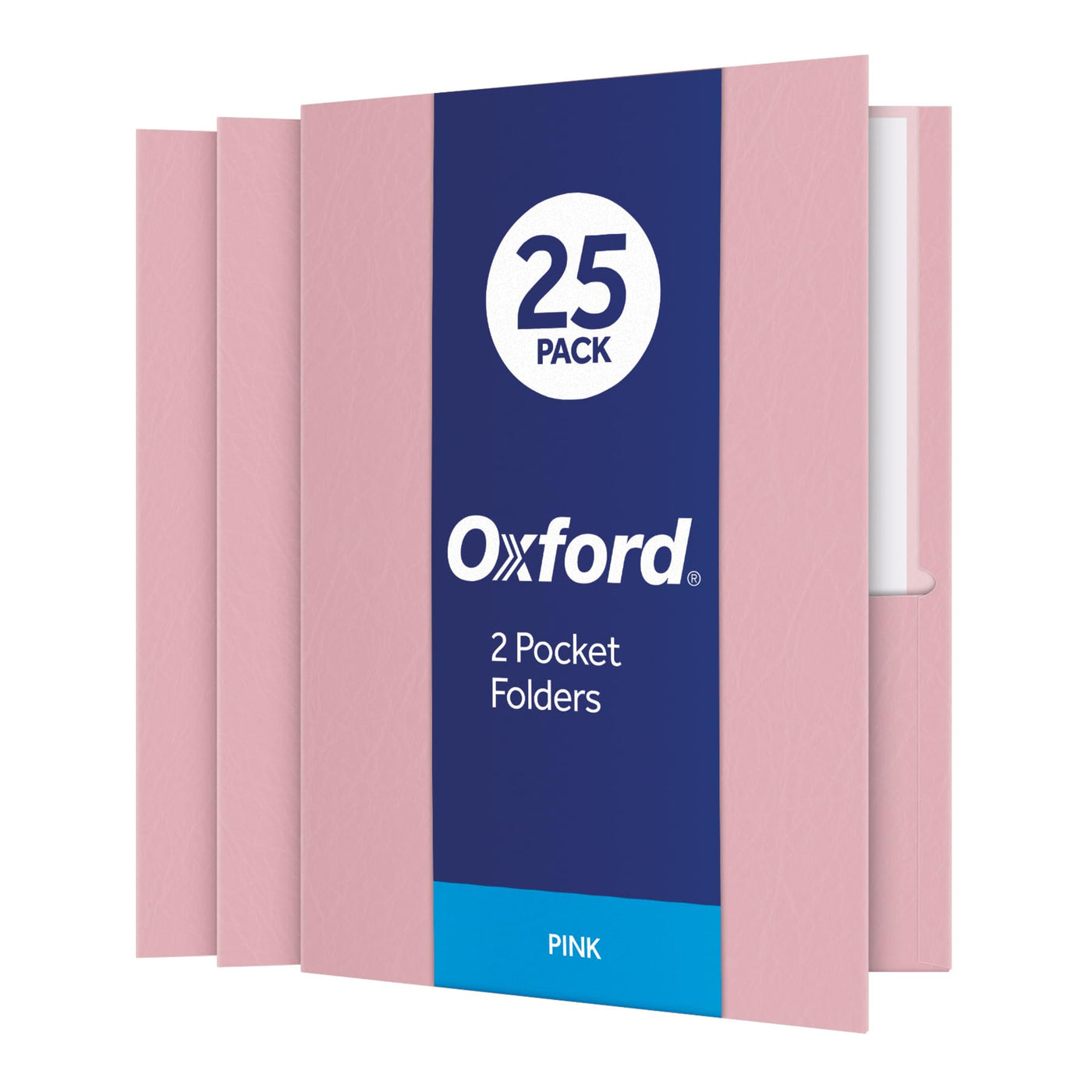 Oxford Twin-Pocket Folders, Textured Paper, Letter Size, Black, Holds 100 Sheets, Box of 25 (57506EE), 8-1/2 x 11