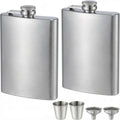 2 pack silver hip flasks