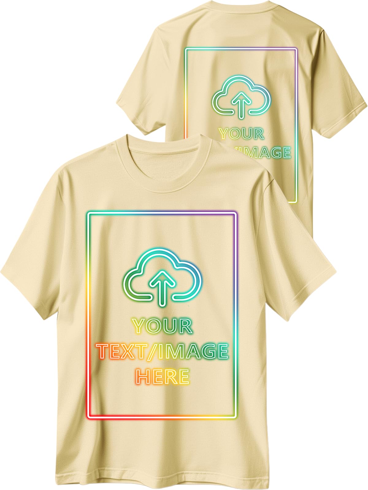 Custom T Shirts with Photo/Logo/Text - Personalized Comfort Cotton Tee for Men Women Design Your Own Shirt Front & Back Print