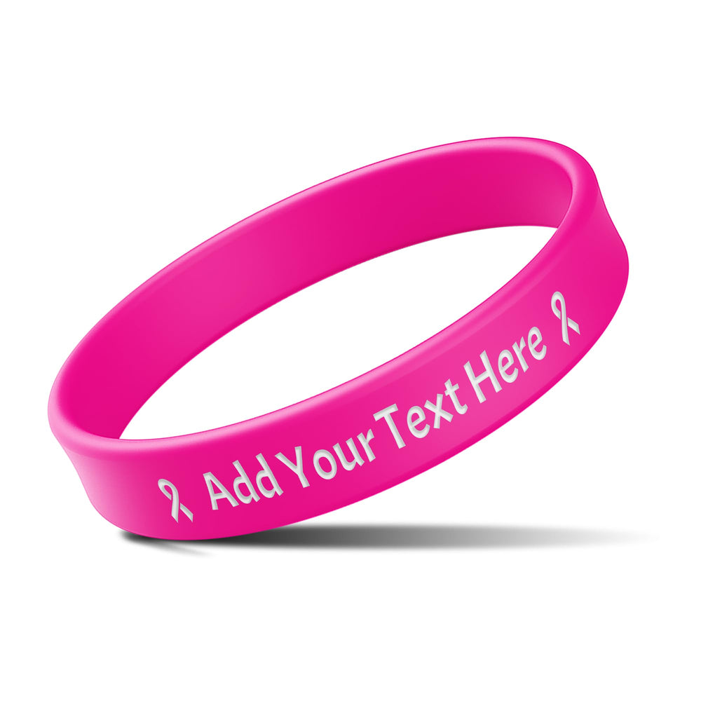 Custom Rubber Bracelets with Text Logo Clipart Customizable Bracelet Personalized 1/2 Inch Silicone Wristbands for Awareness, Events, Support, Promotions
