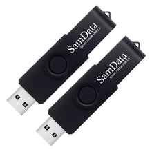 SamData 32GB USB Flash Drives 2 Pack 32GB Thumb Drives Memory Stick Jump Drive with LED Light for Storage and Backup (2 Colors: Black Blue)