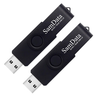 SamData 32GB USB Flash Drives 2 Pack 32GB Thumb Drives Memory Stick Jump Drive with LED Light for Storage and Backup (2 Colors: Black Blue)