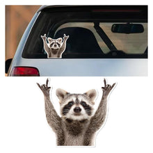Funny Rocking Raccoon Sticker Decal - Cute Car Window Decal Waterproof Vinyl Sticker, 5.11×4.42 Inch Raccoon Pattern Car Laptop Wall Window Bumper Sticker (1PC)