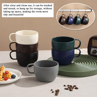 Coffee Mugs Set of 6, Coffee Cups 12oz, Durable Light Weight Plastic Mugs for Home, Outdoor, Picnic, Camping, Idea Birthday Gift