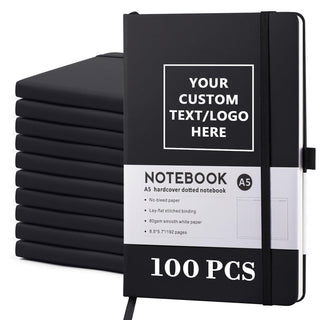 Personalized Notebook-Can Customize Logo/Text/Image, Customizable A5 Journal Notebook Daily Journals For Writing-192 Lined Pages 8.5 x 5.71 Inch,Black