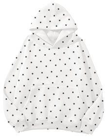 Lauweion Women Solid Basic Fleece Letter Loose Hoodie Sweatshirt Long Sleeve Kangaroo Pocket Drop Shoulder Pullovers Top