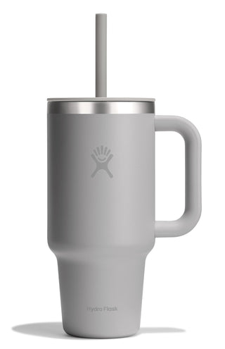 Hydro Flask Travel Tumbler with Handle, Lid and Straw - Insulated Stainless Steel in 32 Oz Trillium