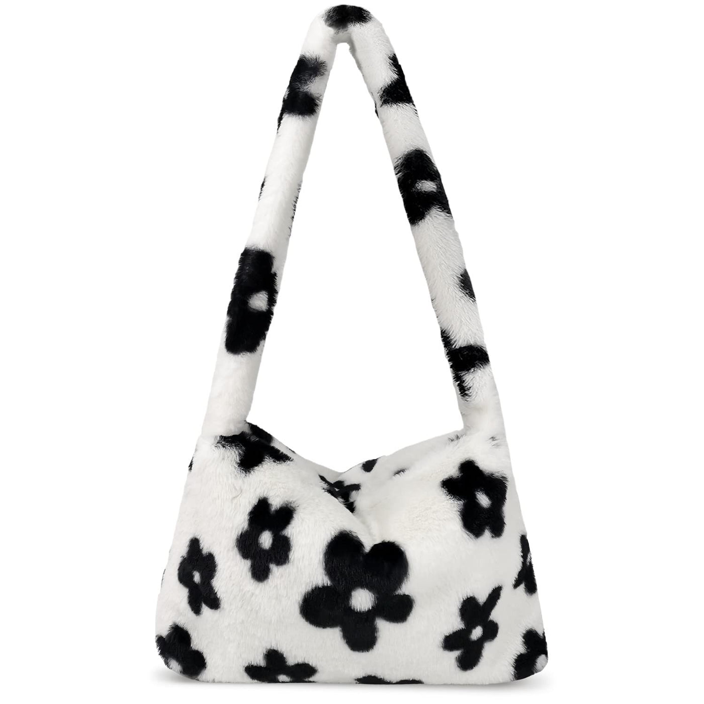 Fuzzy Tote Bag Y2K Fluffy Shoulder Bag Women Furry Purse Large Cute Plush Bag Ladies Faux Fur Bag for Autumn and Winter