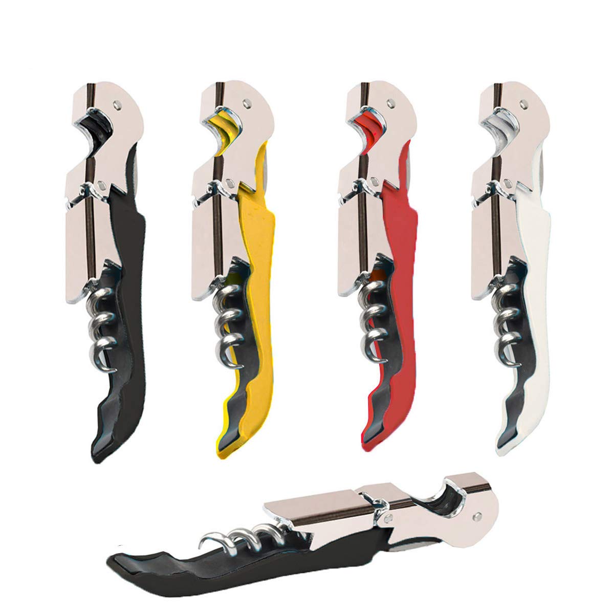 Kit-Home Professional Waiter Corkscrew Wine Openers Set (4 PCS),Upgraded with Heavy Duty Stainless Steel Hinges Wine Key for Restaurant Waiters, Sommelier, Bartenders