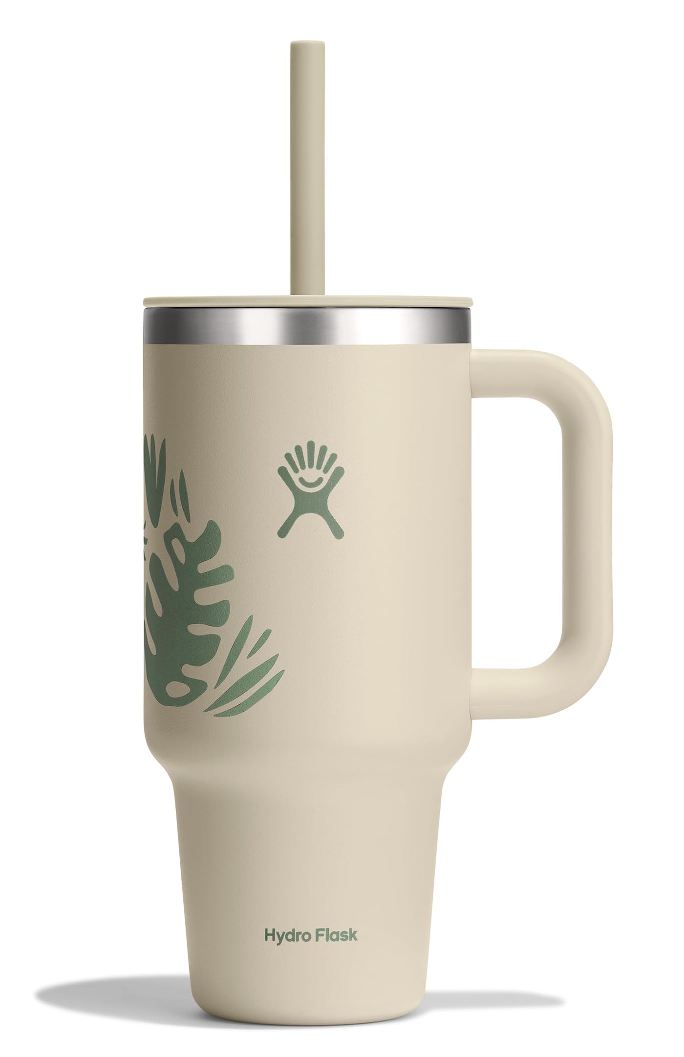 Hydro Flask Travel Tumbler with Handle, Lid and Straw - Insulated Stainless Steel in 32 Oz Trillium