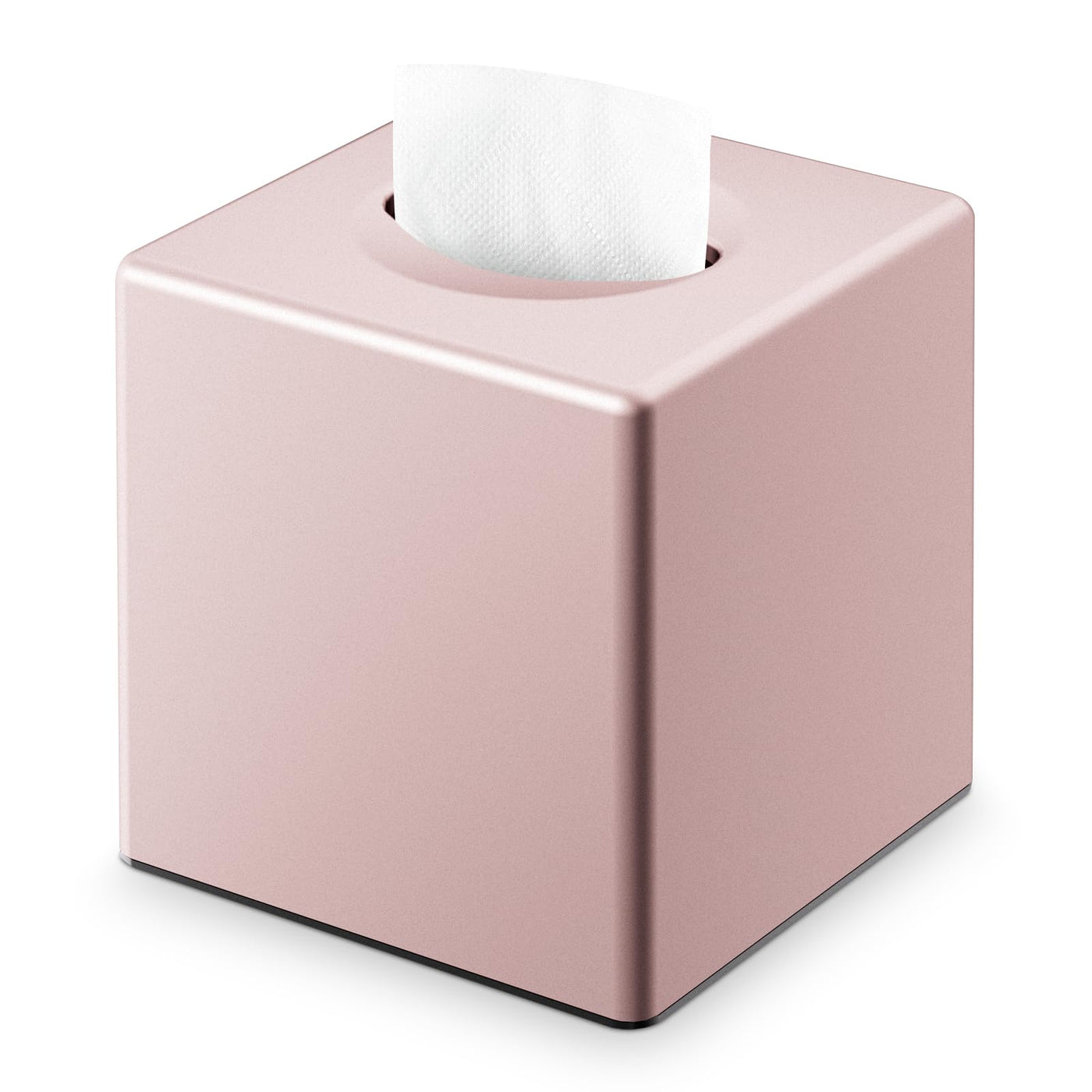 Y-in Hand Tissue Box Cover, Modern Decorative Square Facial Storage Tissue Box Holder, Home Accessories for Bathroom Vanity Countertops, Dressers, Night Stand, Parlors and Office - Matte Black