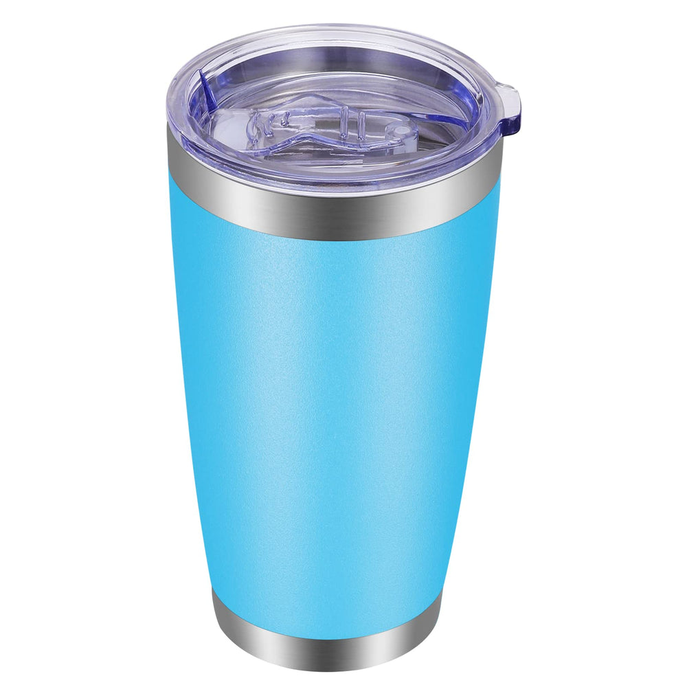 VEGOND 20oz Tumbler with Lid and Straw Stainless Steel Tumbler Cup Vacuum Insulated Double Wall Travel Coffee Mug Powder Coated Coffee Cup, Blue, 1 Pack