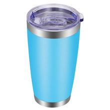 VEGOND 20oz Tumbler with Lid and Straw Stainless Steel Tumbler Cup Vacuum Insulated Double Wall Travel Coffee Mug Powder Coated Coffee Cup, Blue, 1 Pack