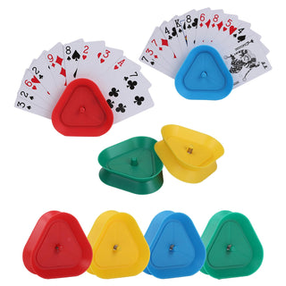 Playing Card Games Holder,6 Pack Triangle Shaped Hands-Free Playing Card Holder for Kids,Adults,Seniors,Poker Parties,Family Card Game Nights&Classroom Activities,6 Colors