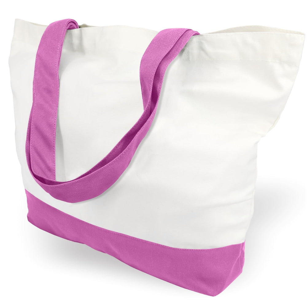 TOPDesign 1 | 3 | 6 | 12 | 24 Pack Super Strong Large 12oz Cotton Canvas Tote Bag, Reusable Grocery Shopping Cloth Bag, Fashionable Two-Tone Tote for Crafts, DIY Your Creative Designs (Pack of 1)