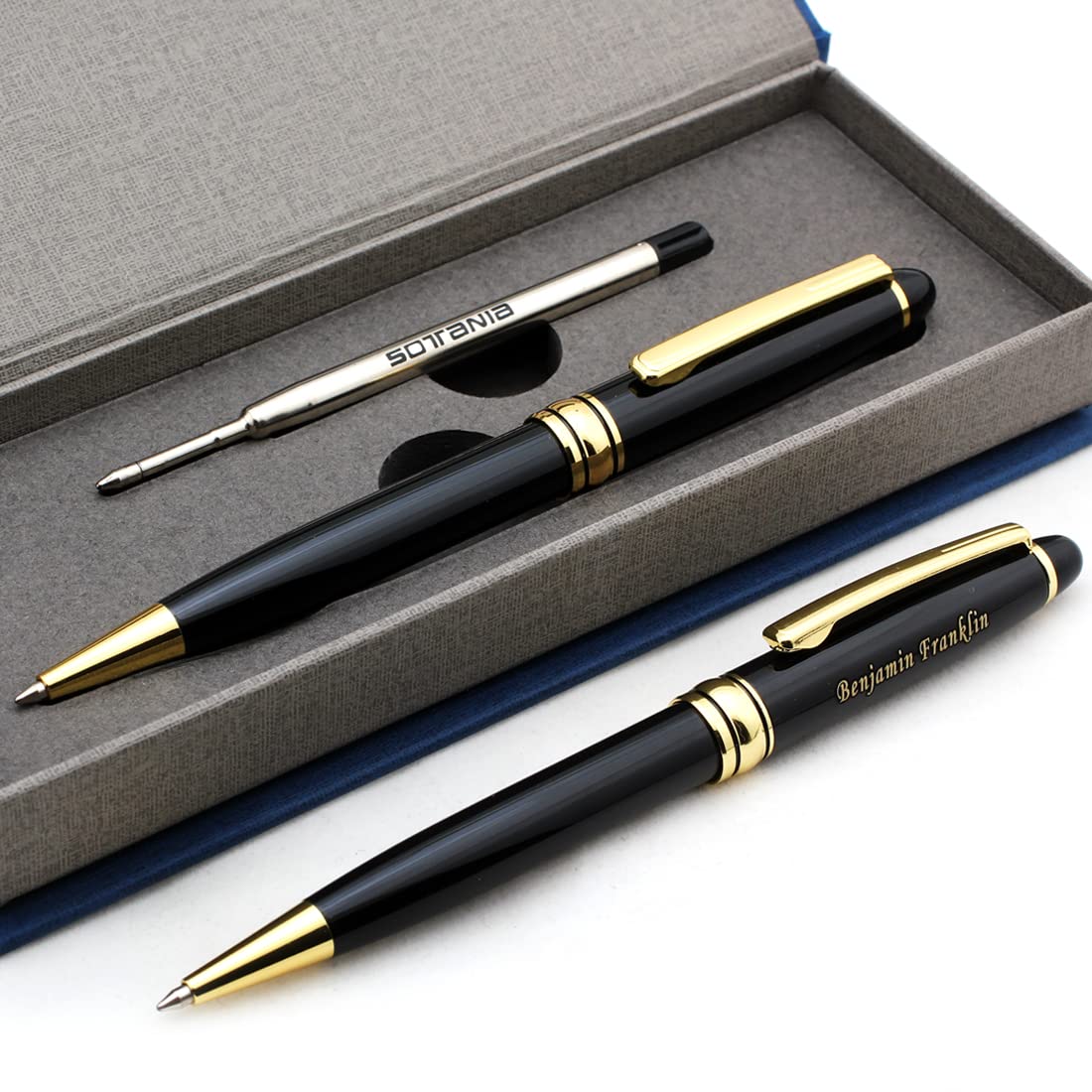 Custom Engraved Pen & Money Clip Wallet Gift Set – Personalized Ballpoint Pen with Refill, Luxury Gift Box for Men
