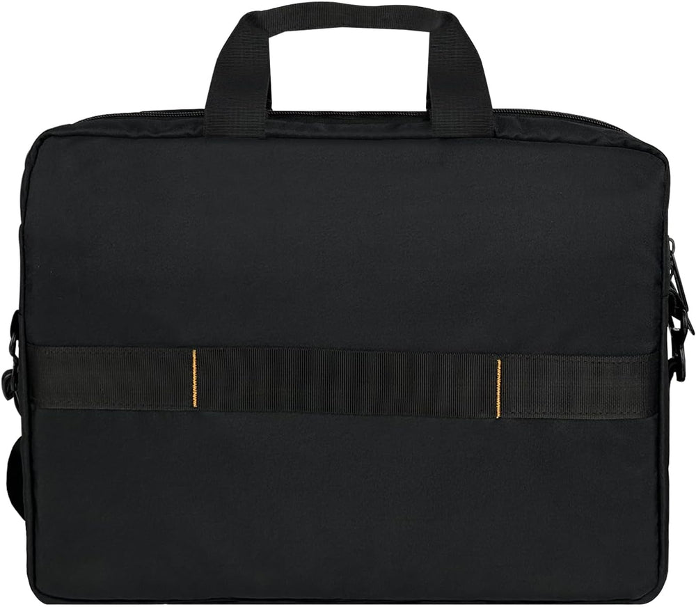 Amazon Basics 15.6 in Laptop Bag with Shoulder Strap and Handle, Large Capacity, Spacious Compartments, Black