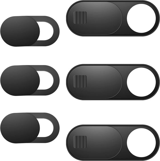 ZUCUCUC Laptop Camera Cover Slide, Phone Camera Cover Slide, 6 Pack Ultra Thin Webcam Cover Slide for Laptop, Desktop, PC, Tablet, Smartphone, Protect Your Privacy and Security(Black)
