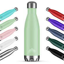 Mont-Clair H2O Stainless Steel Water Bottle, Vacuum insulated - BPA Free, 12h Hot & 24h Cold Drinks, Metal Water Bottle 17oz Leakproof, Ideal for Adult, Kids, Running - Black