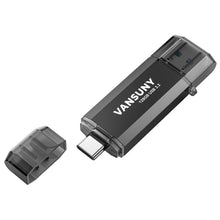 Vansuny 2 Pack 128GB USB C Flash Drive 2 in 1 OTG USB 3.0 + Tape C Memory Stick with Keychain Dual Type C Thumb Drive Photo Stick Jump Drive (Black and Silver)