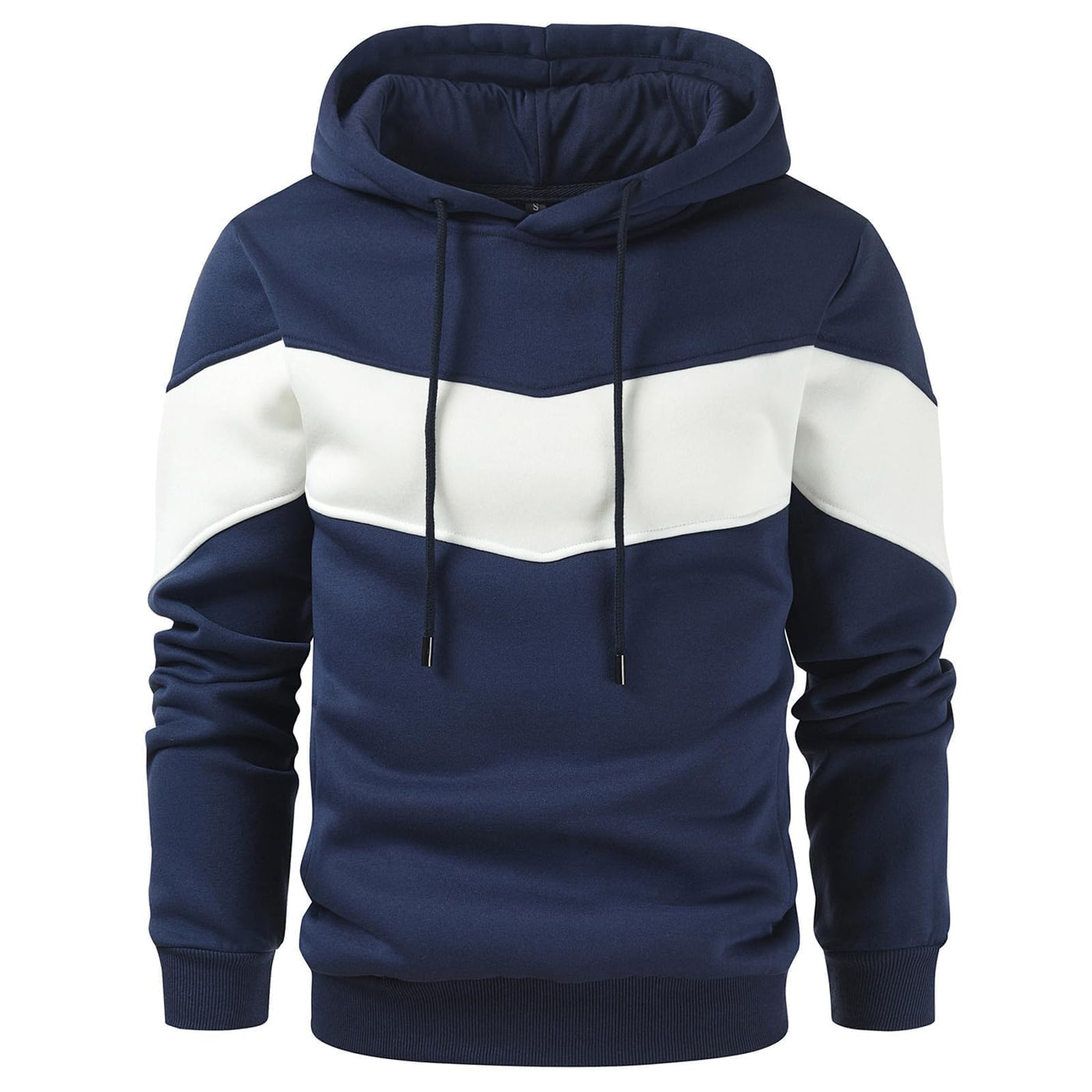 Gesean Men's Novelty Color Block Pullover Fleece Hoodie Long Sleeve Casual Sweatshirt with Pocket