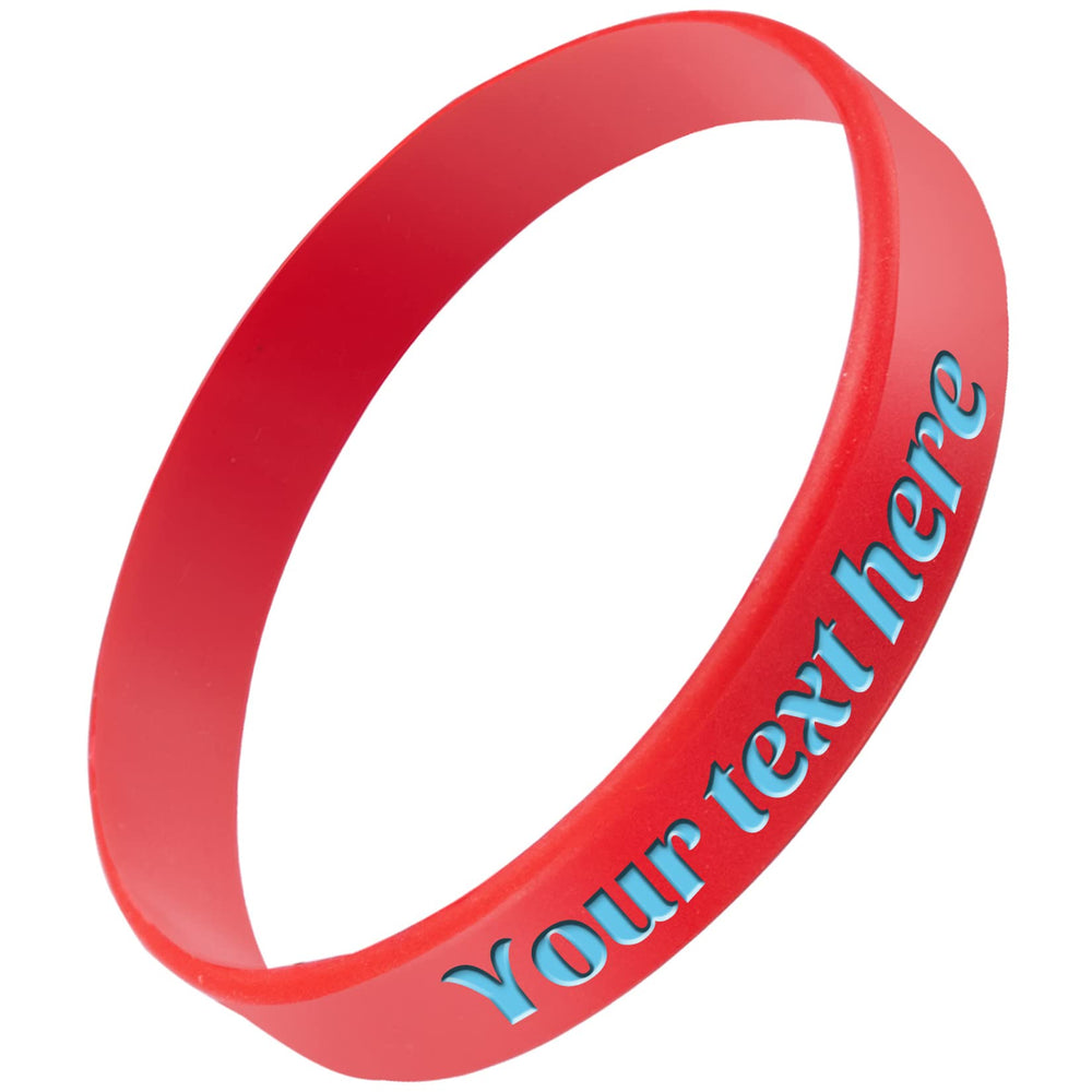 Custom Rubber Bracelet 1/10/30/50/100 ct Personalized Silicone Wristbands Customizable Debossed for Motivation, Events, Gifts, Promotions, Party, Awareness