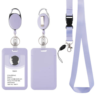 Retractable ID Badge Holder with Breakaway Lanyard,Heavy Duty Badge Reel,Detachable Keychain, Cruise Ship Cards Holder,for Nurse Officer Teacher Security Staff Women Men