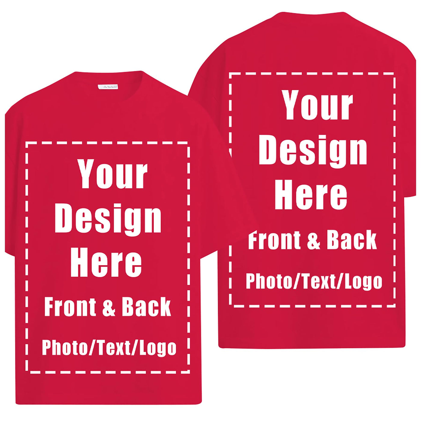 Custom T Shirts Front Back for Men Women Personalized T-Shirt Add Your Own Design with Image Text Logo Tee Tops