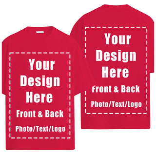 Custom T Shirts Front Back for Men Women Personalized T-Shirt Add Your Own Design with Image Text Logo Tee Tops