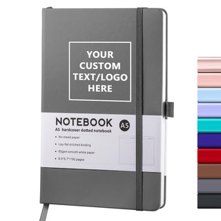 Personalized Notebook-Can Customize Logo/Text/Image, Customizable A5 Journal Notebook Daily Journals For Writing-192 Lined Pages 8.5 x 5.71 Inch,Black