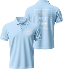 Custom Polo Shirts for Men Women, Personalized Business Golf Shirt, Customized Breathable Casual Polo Shirts for Company
